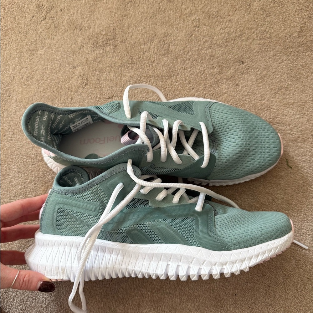 Reebok Teal and White Sneakers